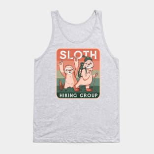 Funny Vintage Sloth Hiking Group Tank Top